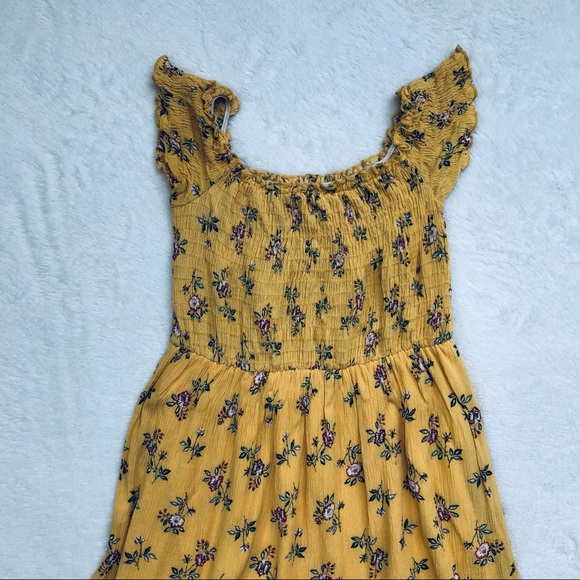Sky and Sparrow, Yellow Floral Boho Dress, Lined, Size M - Picture 12 of 16